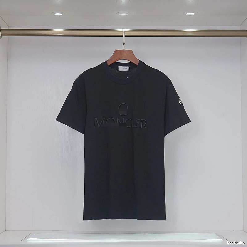 Moncler Embroidered Minimalist Style Black T-Shirt
