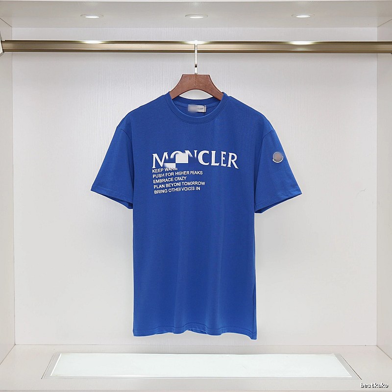 Moncler Letter Print Casual Blue Short-sleeve T-shirt