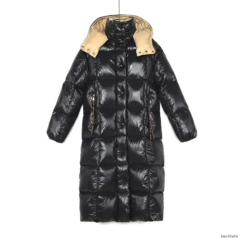 Moncler long black down jacket