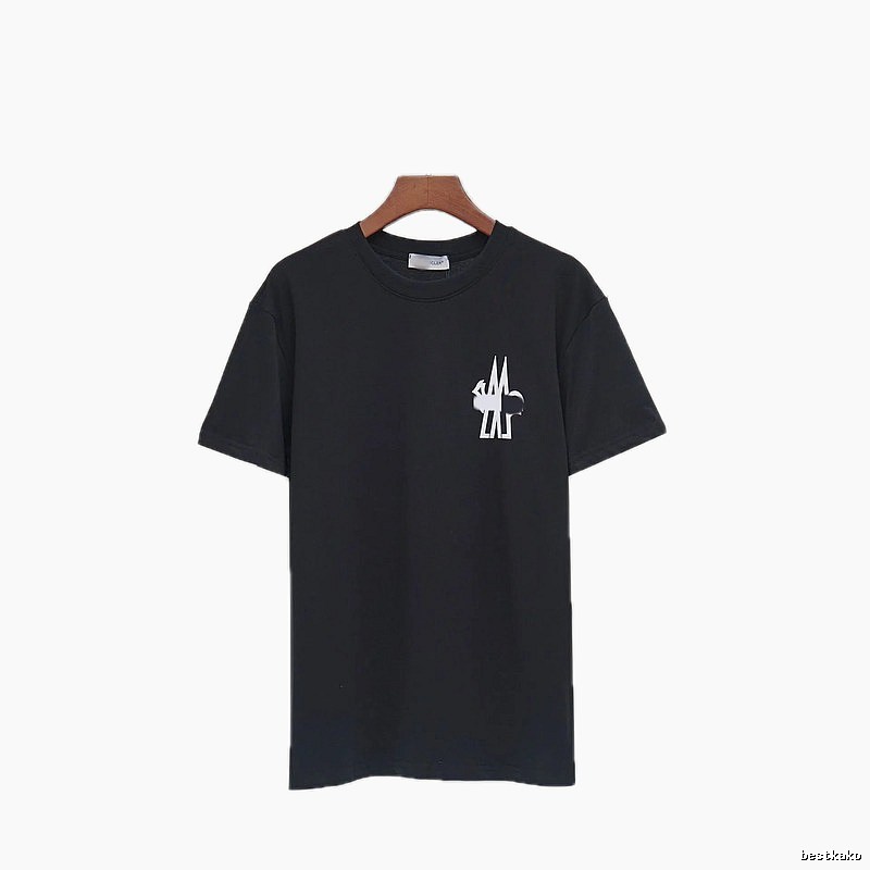 Moncler Print Collection Casual Style Black T-Shirt