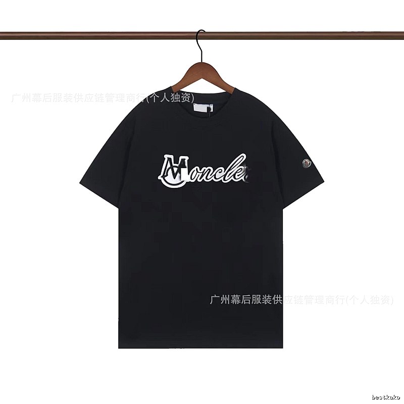 Moncler Printed Collection Streetwear Style Black T-Shirt
