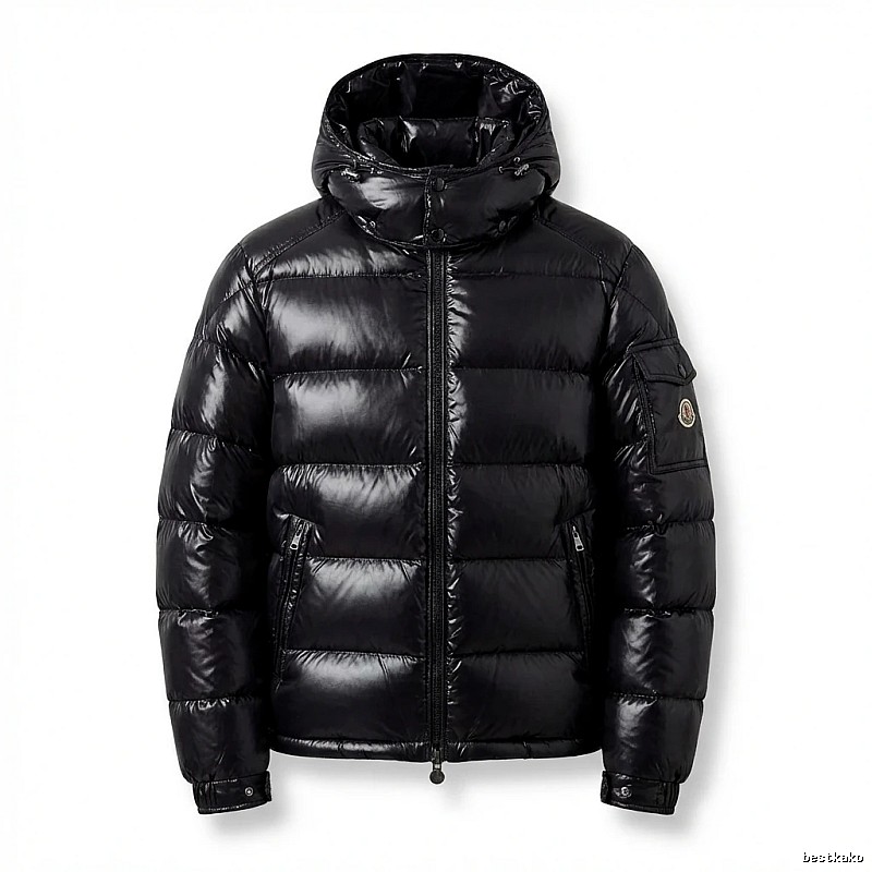 Moncler shiny black down jacket