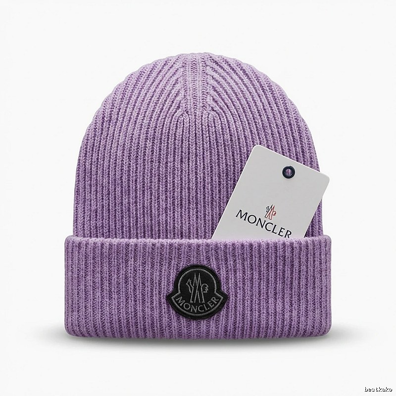 Moncler simple-style purple knitted hat