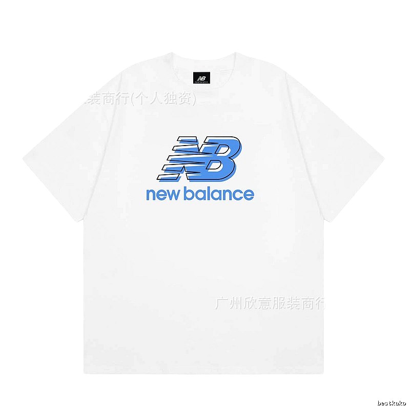 New Balance Casual Printed White Short-sleeve T-shirt