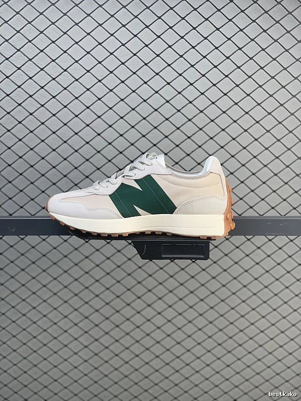New Balance Retro Runners in Cream and Green, Finished with Low Runner Shape