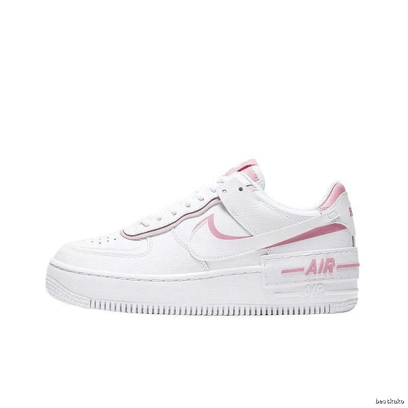 Nike Air Force 1 white and pink sports shoes