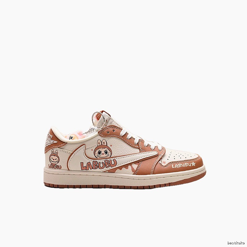 Nike co-branded cartoon-style brown and white shoes