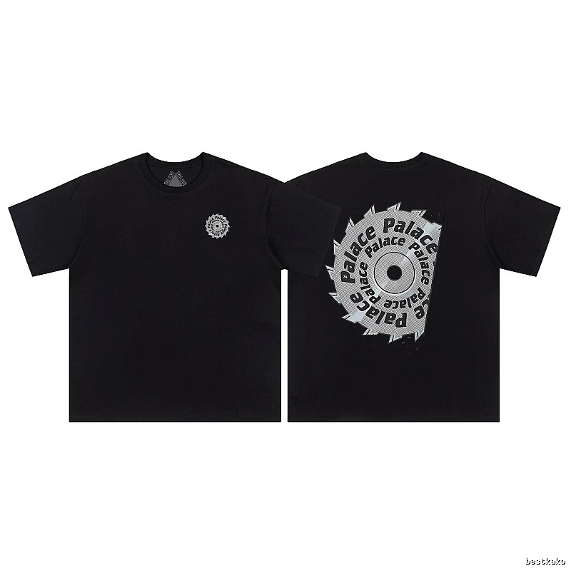 Palace Saw Blade Print Street Style Black Short-sleeve T-shirt