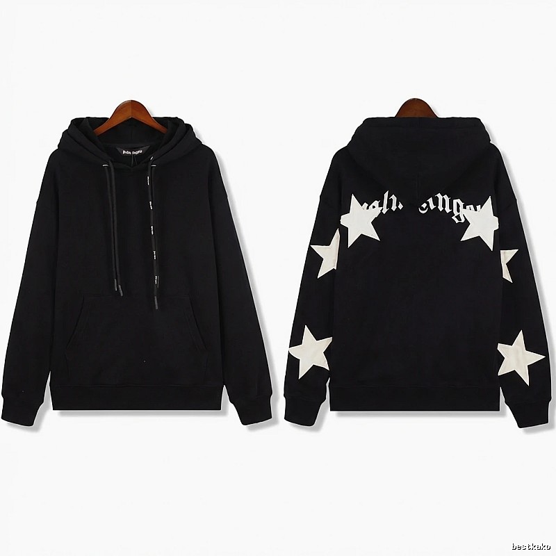 Palm Angels Star Trendy Cool Black Sweatshirt