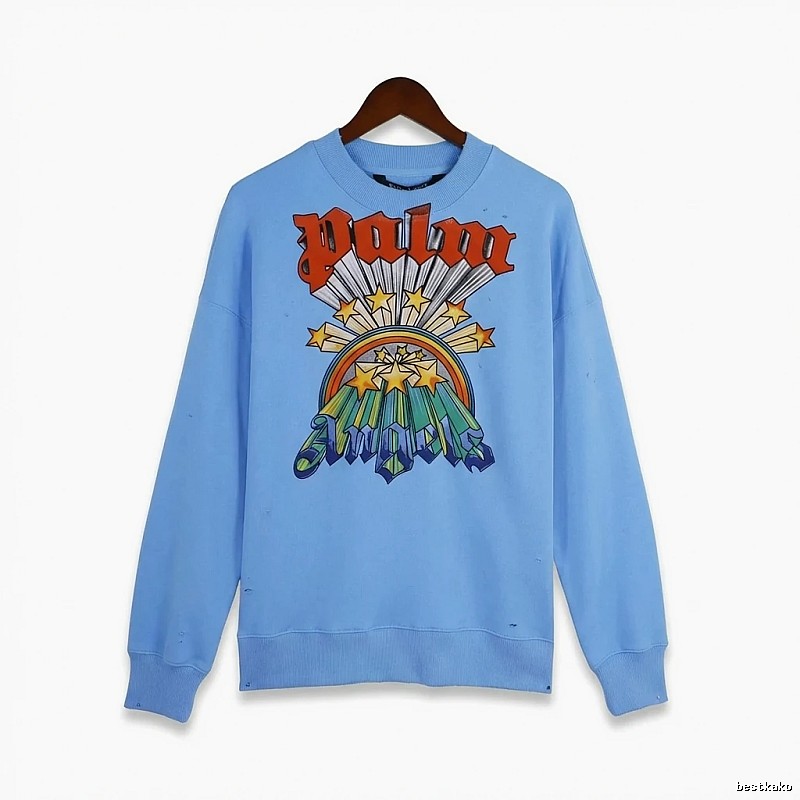 Palm Angels trendy brand blue sweatshirt