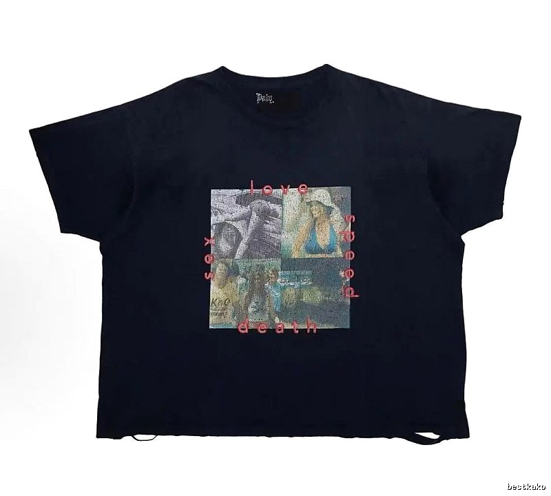 Paly Hollywood Collage Vintage Black T-Shirt