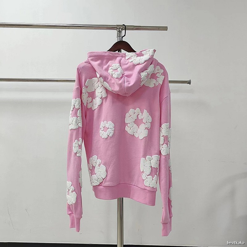 Pink Pastel Floral Hoodie Soft Color
