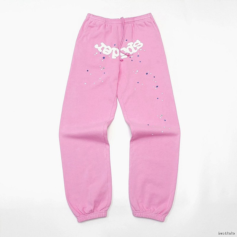 Pink Sp5der Graphic Sweatpants for travel
