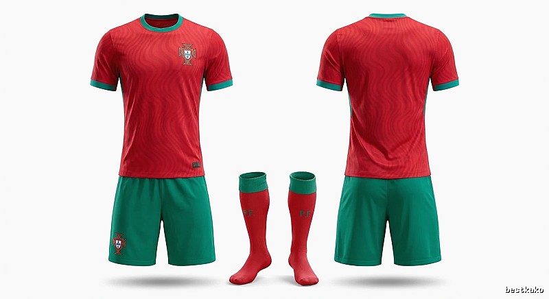 Portugal team's home jersey for the 26th - 27th season (red)