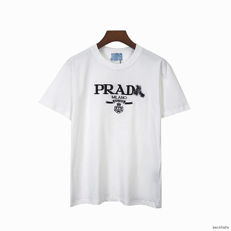 Prada Classic Logo Minimalist Style White T-Shirt