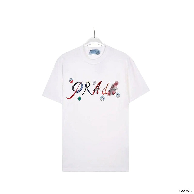 Prada Street Style White Short-sleeve T-shirt with Colorful Print