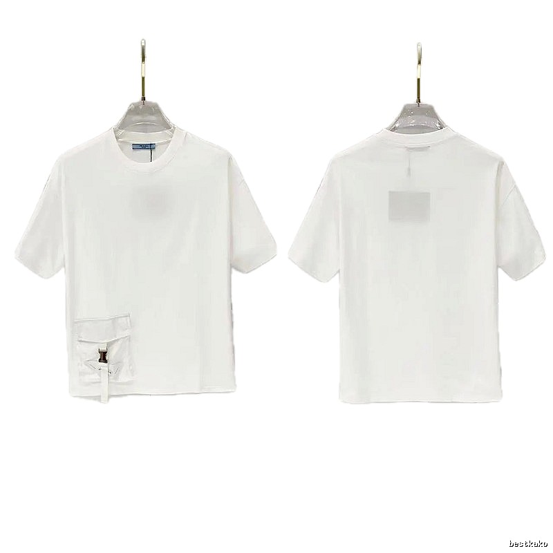 Prada Triangle Logo Minimalist Style White Short-sleeve T-shirt
