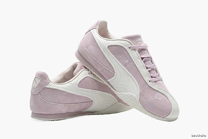 PUMA Retro Pink and White Athletic Shoes
