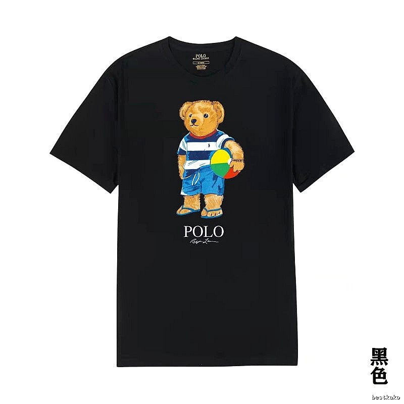 Ralph Lauren bear - style black T - shirt