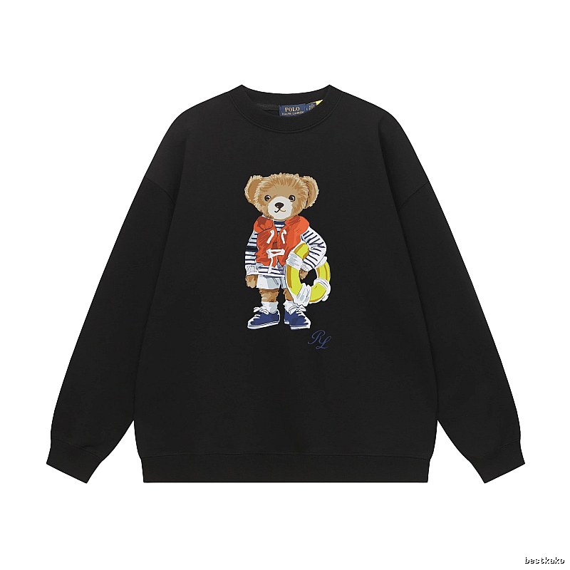 Ralph Lauren Bear Trendy Brand Black Sweatshirt