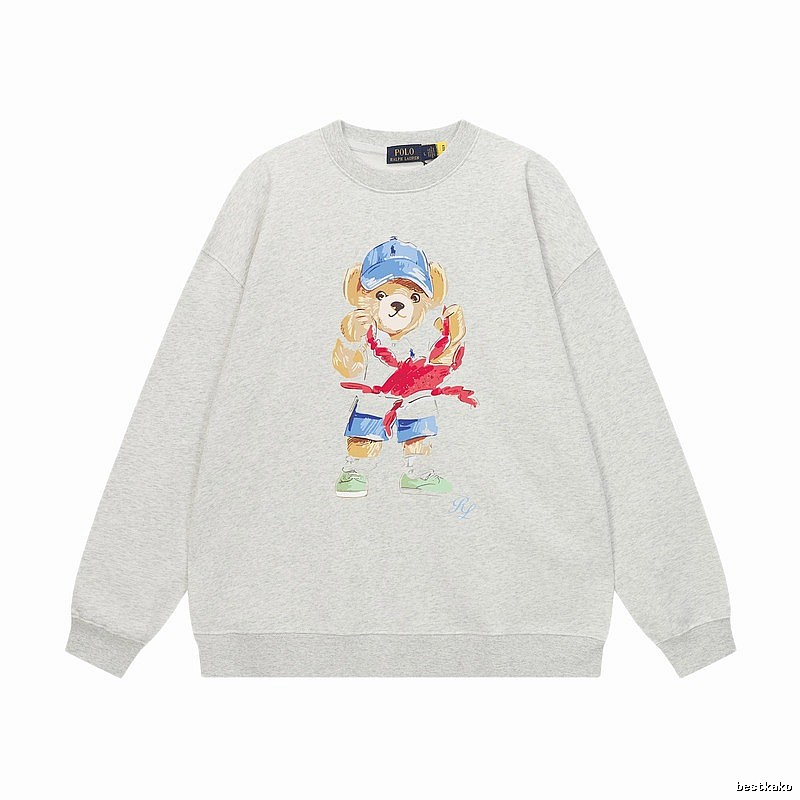 Ralph Lauren cartoon bear light gray sweatshirt
