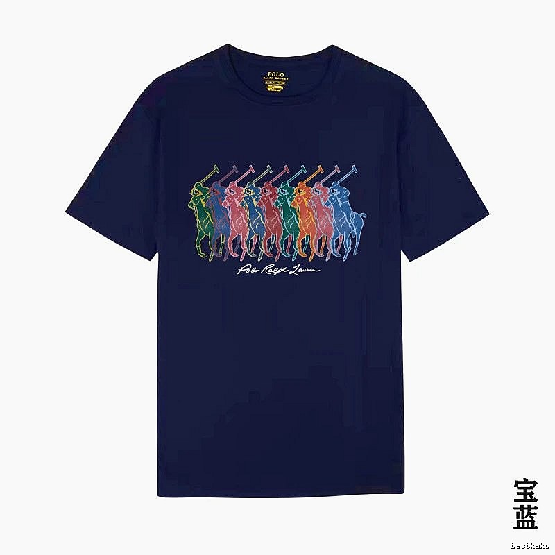 Ralph Lauren colorful retro-style royal blue T-shirt