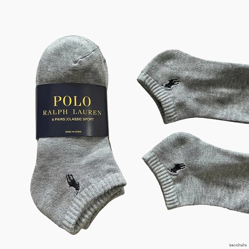 Ralph Lauren Polo Series Grey Sports Socks