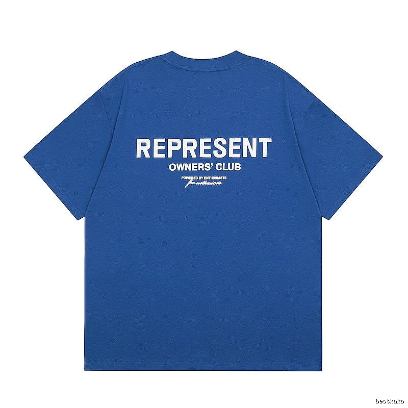 Represent Blue Style 801 Owners Club T-Shirt Airport Outfit Logo