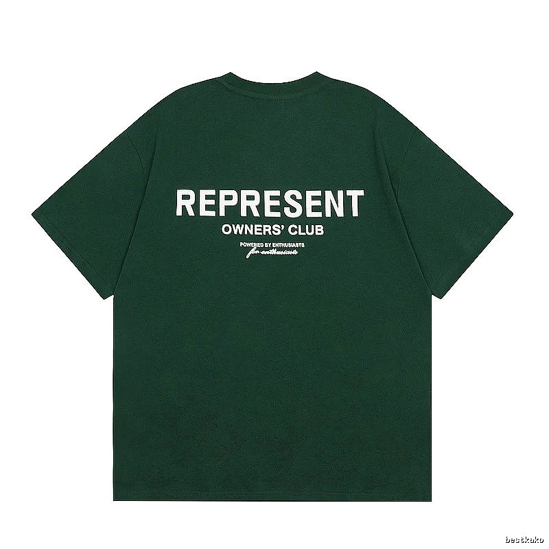 Represent Green Style 801 Owners Club T-Shirt Streetwear Look Logo