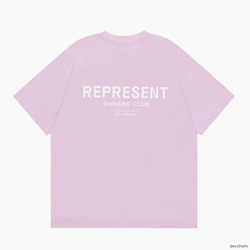 Represent Pink Style 801 Owners Club T-Shirt Relaxed Styling Logo