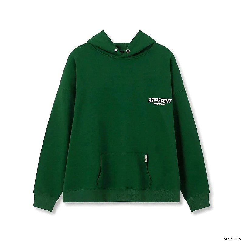 REPRESENT Simple Style Green Hoodie