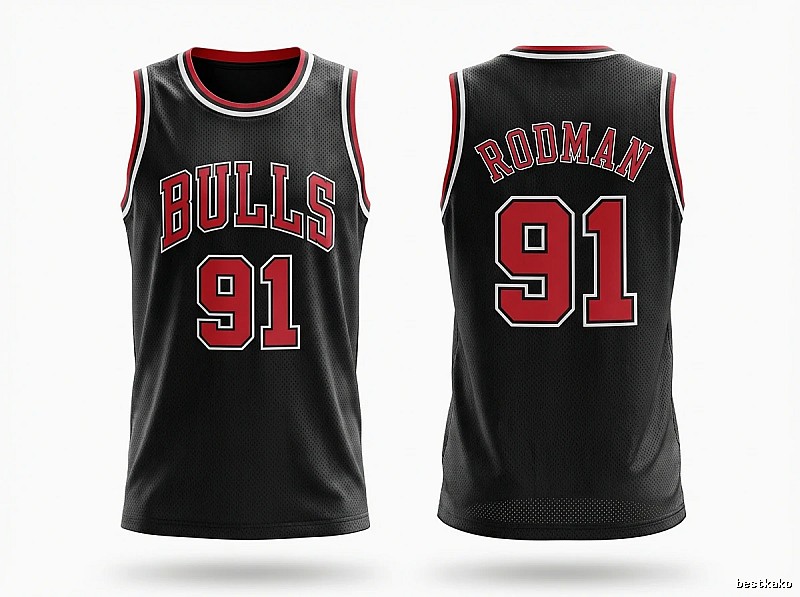 Retro-style jersey of Dennis Rodman of the Michael Jordan