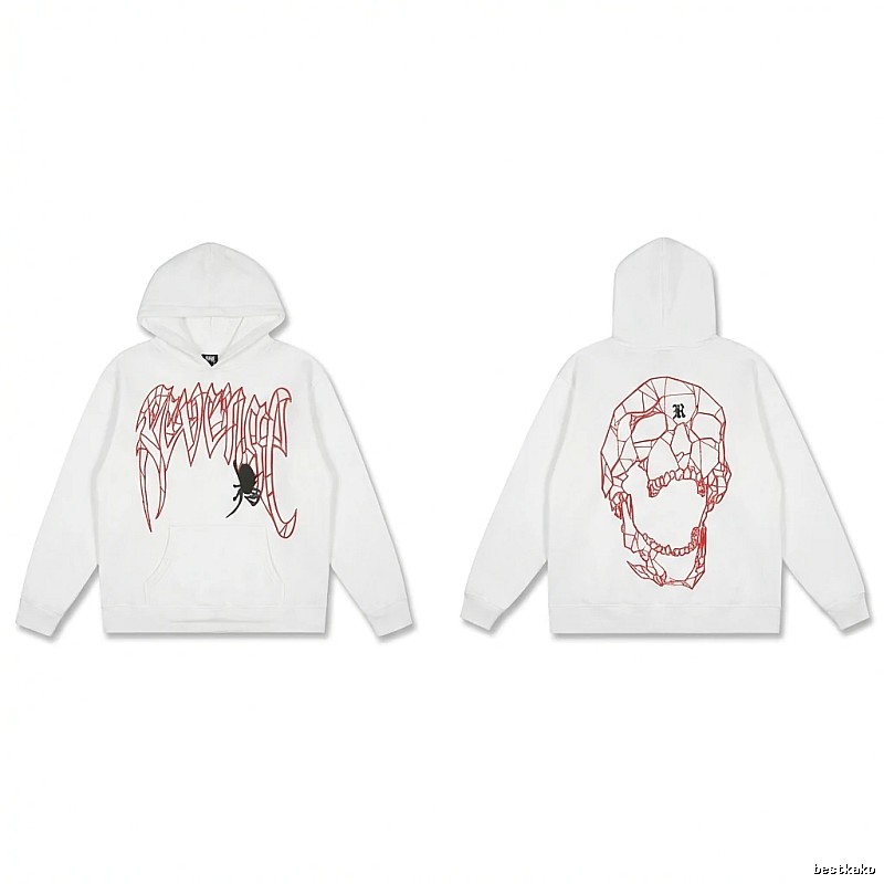 Revenge Skeleton Style White Hoodie