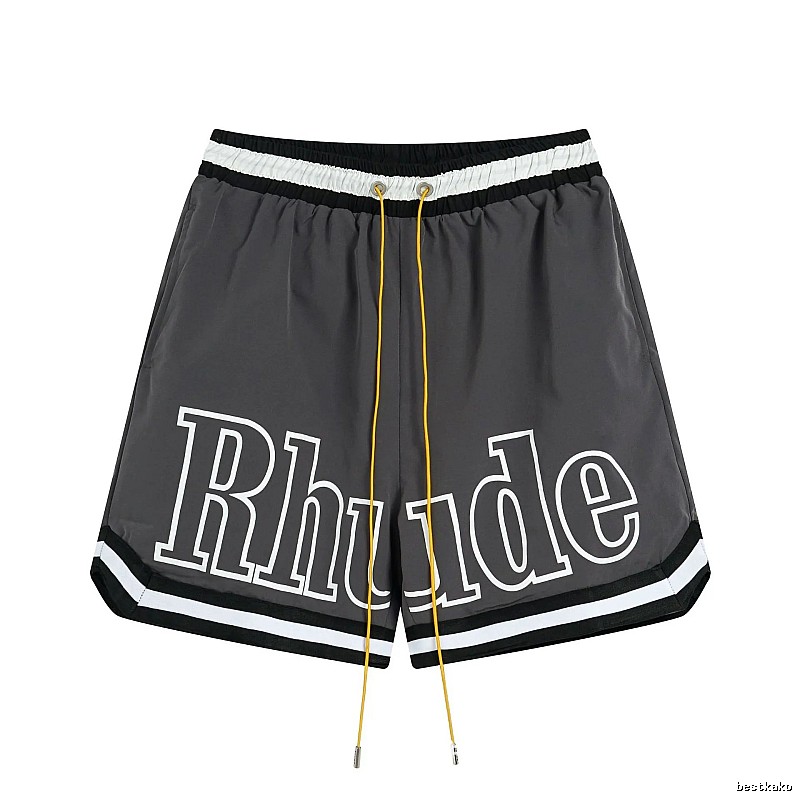 RHUDE letter - style grey shorts