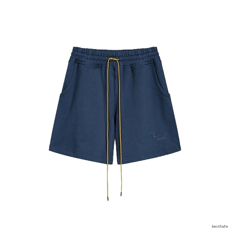RHUDE minimalist style navy blue shorts