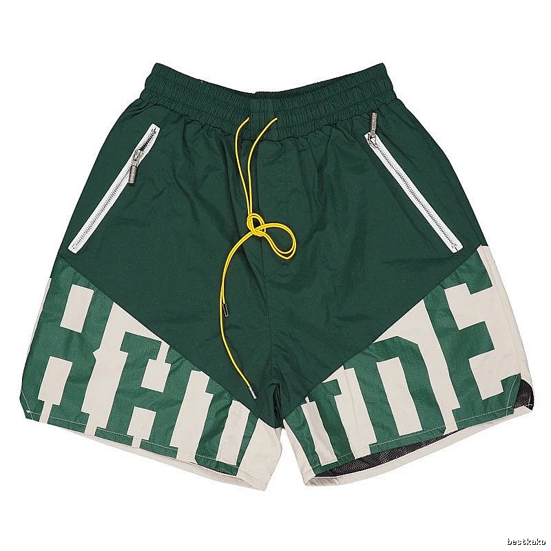 RHUDE sporty green shorts