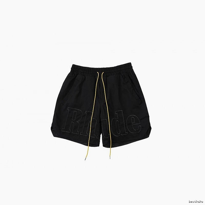 RHUDE trendy brand casual black shorts