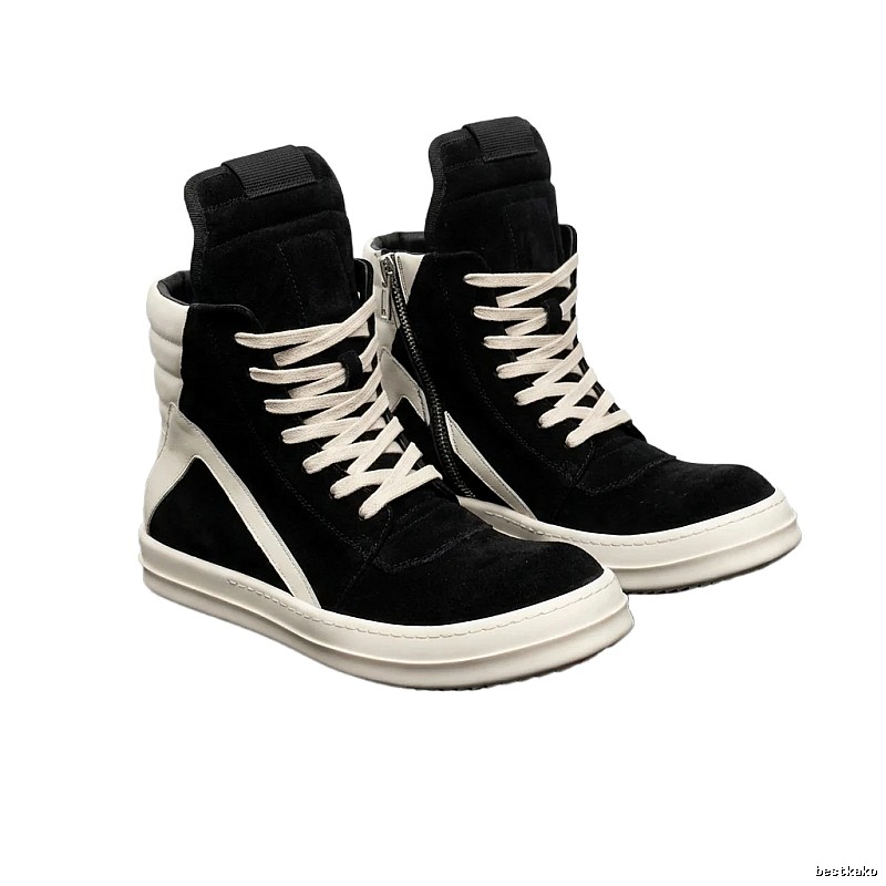 Rick Owens dark avant-garde high-top shoes