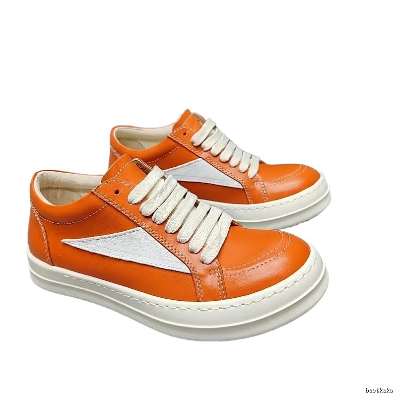 Rick Owens Orange and White Spliced Casual Shoes