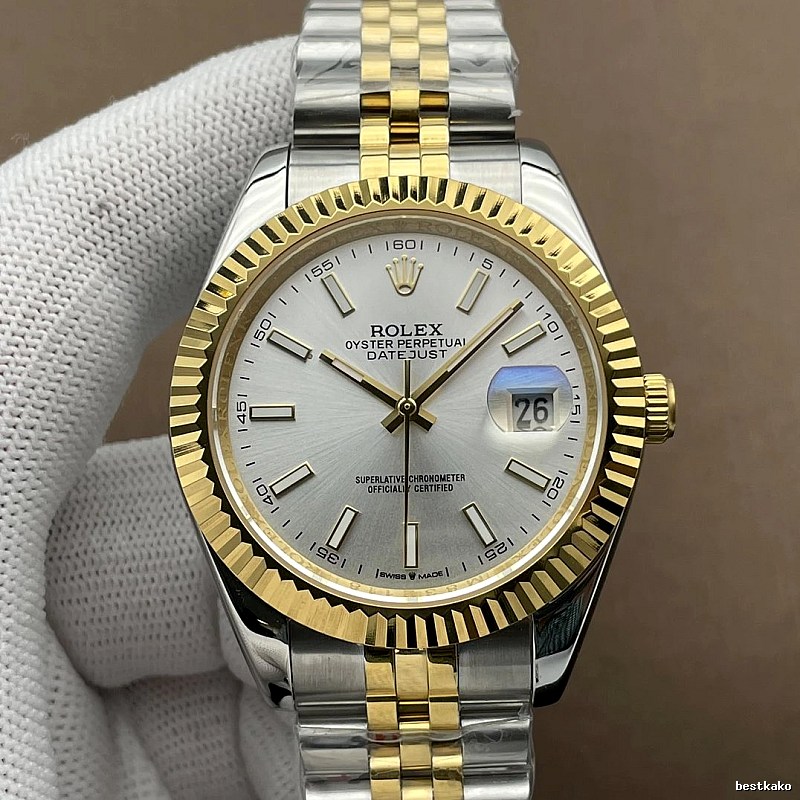 Rolex Watch with Two-tone Datejust-style Bracelet Watch Detail