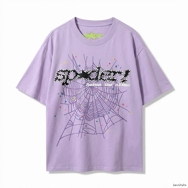 Sp5der Cobweb Style Light Purple T-shirt