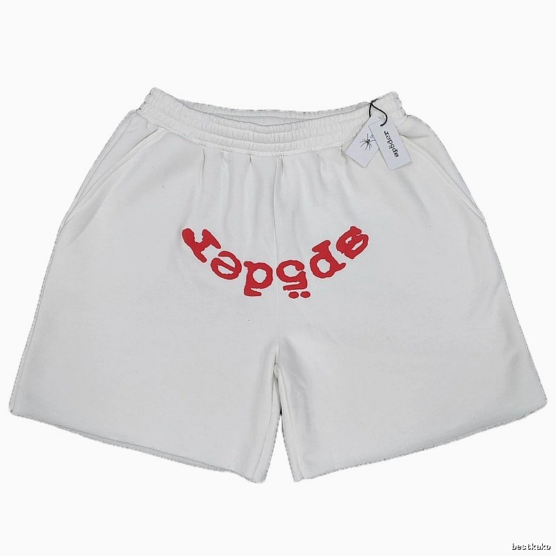 Sp5der Printed Street Style White Shorts