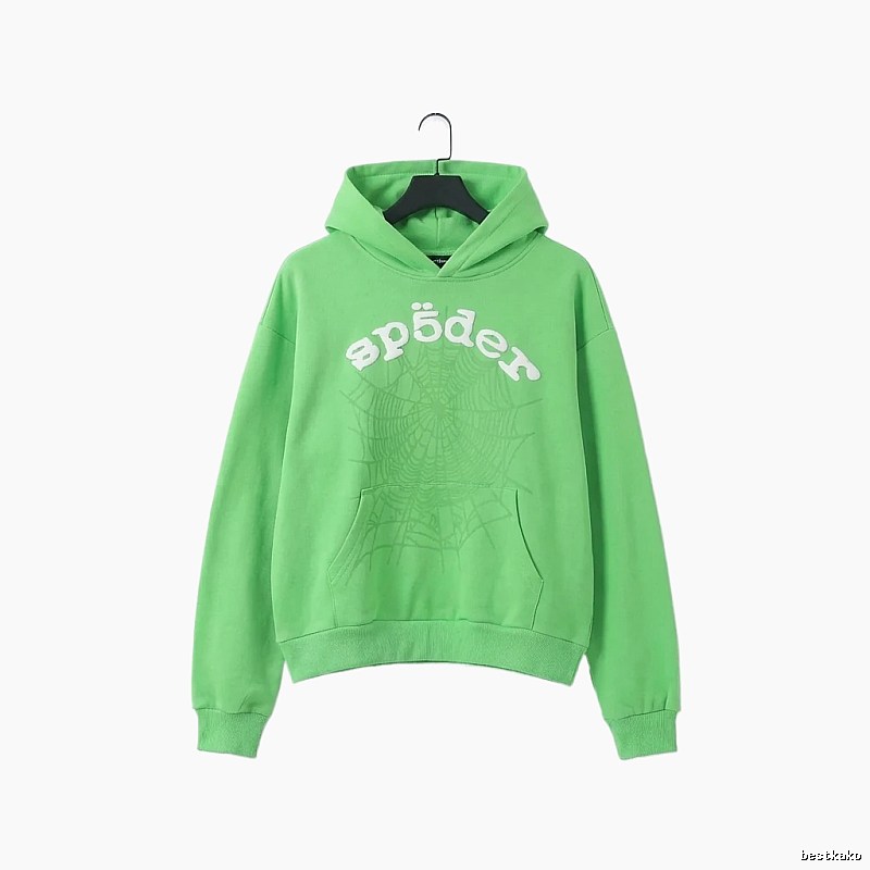 Sp5der Trendy Style Fluorescent Green Sweatshirt