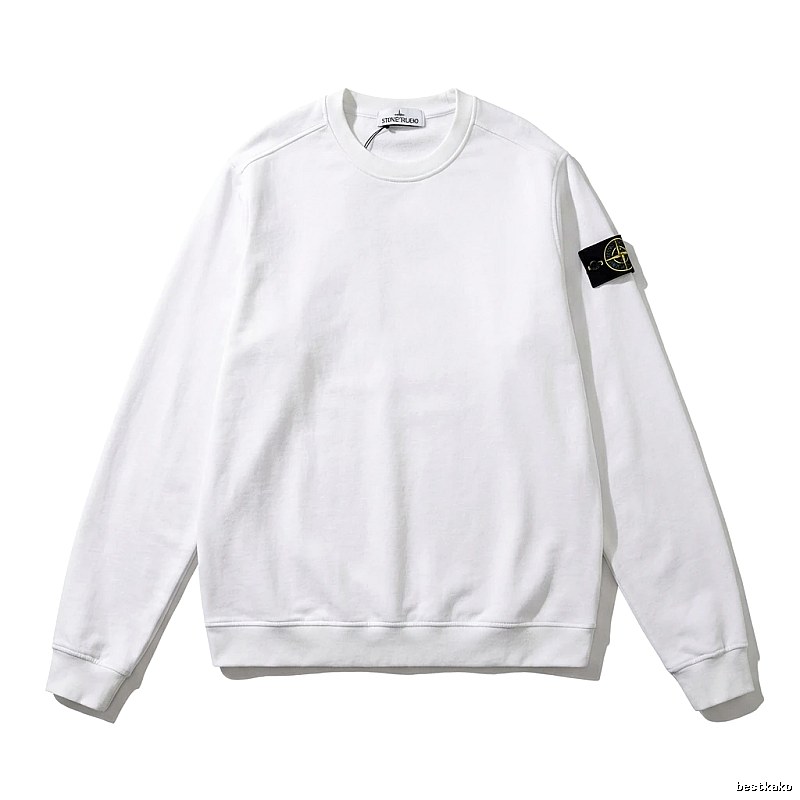 Stone Island basic simple white sweatshirt