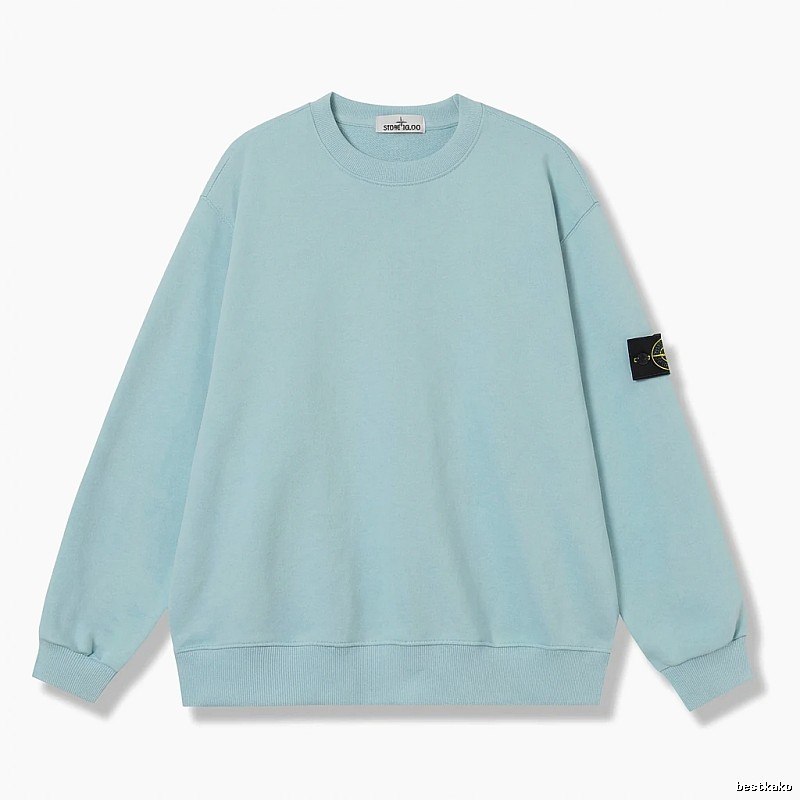 Stone Island Basic Style Casual Light Blue Sweatshirt