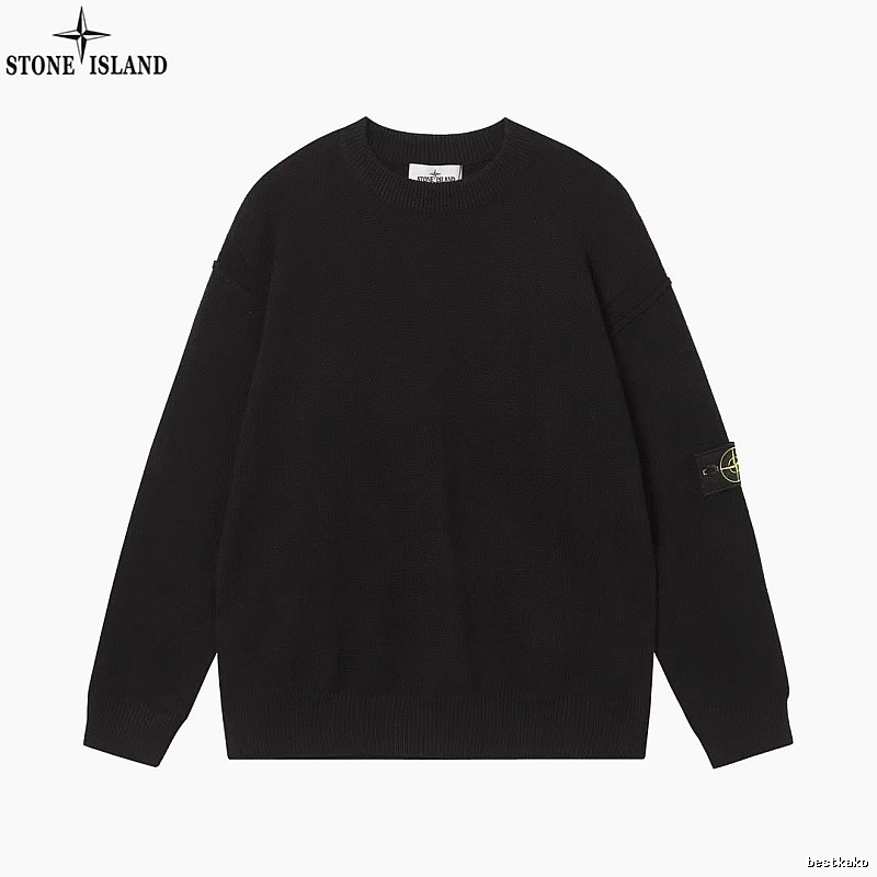 Stone Island Black Crewneck SweatShirt Travel Styling