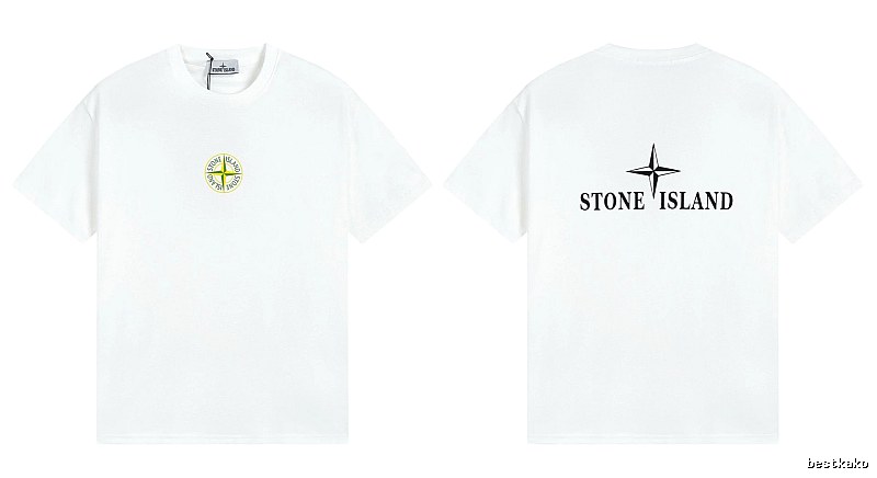 Stone Island Compass Series Street Style White T-Shirt