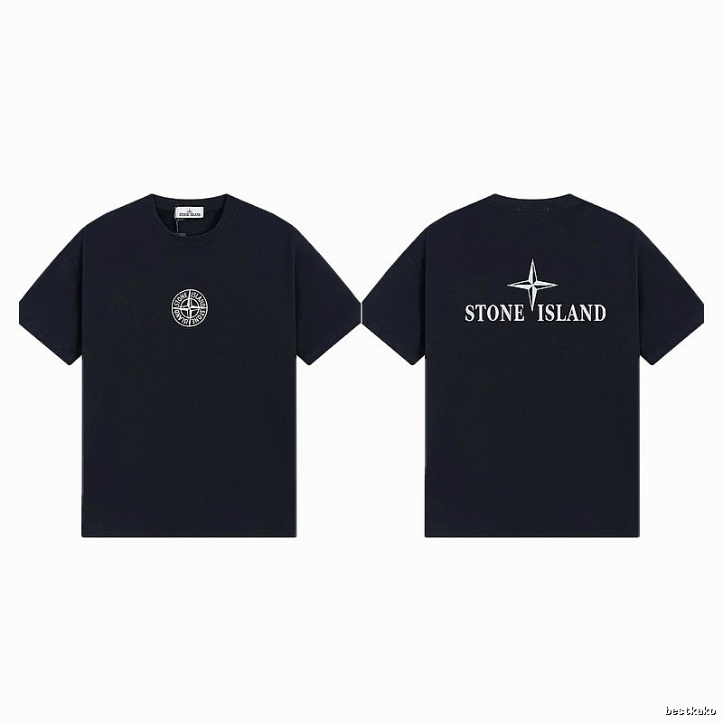 Stone Island Compass Street Style Black Short Sleeve T-shirt