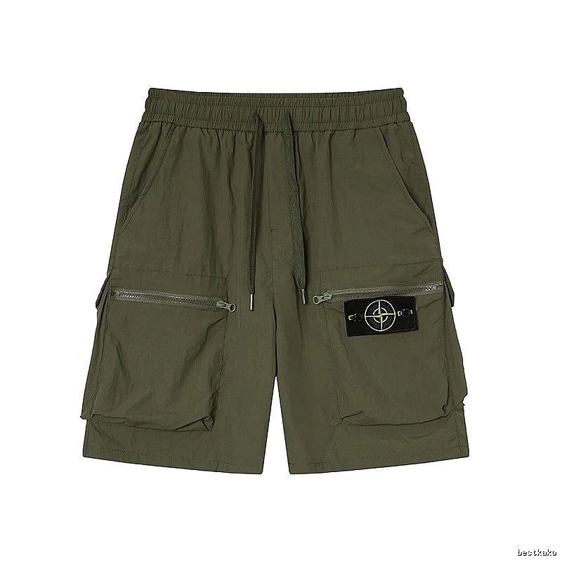 Stone Island Functional Style Army Green Cargo Shorts