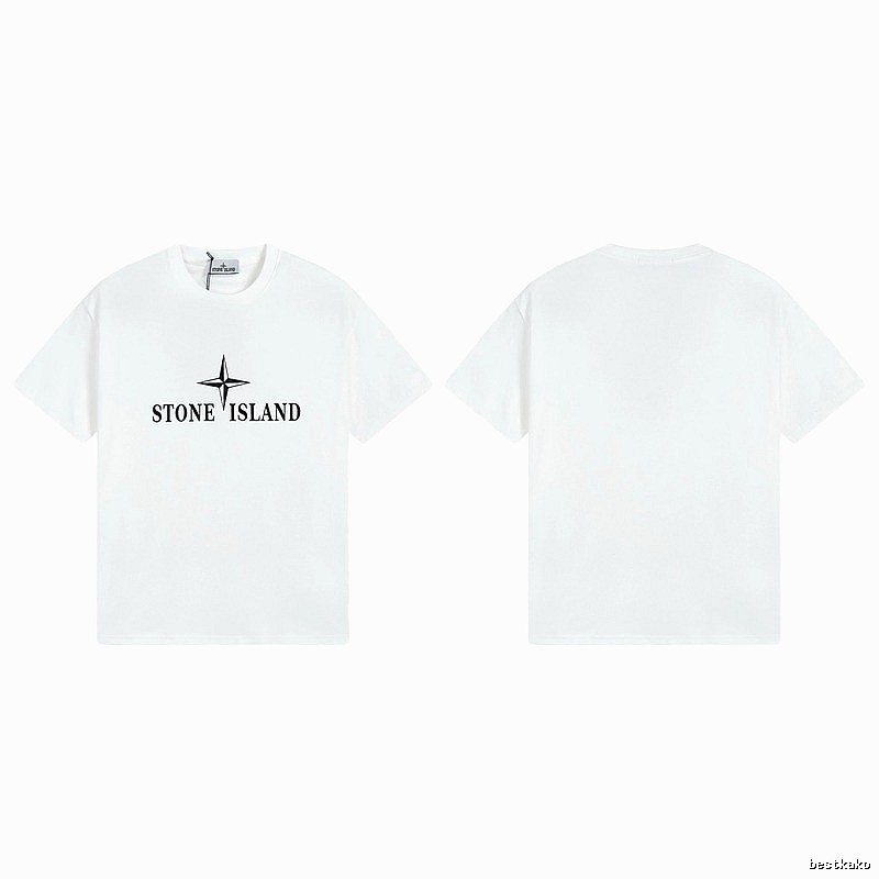 Stone Island Printed Street Style White T-Shirt